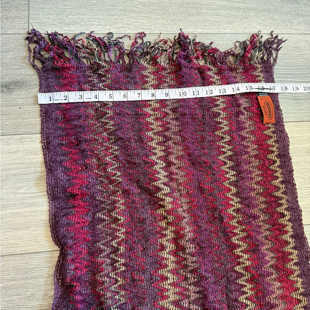 MISSONI Wave ZigZag Shimmer Fringe Scarf